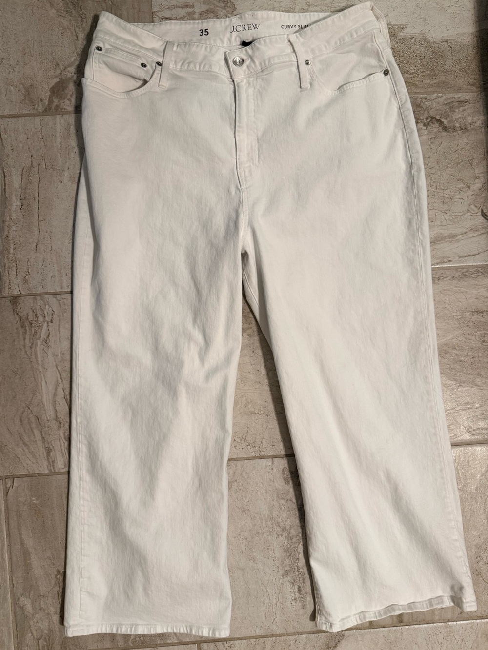 J. Crew White Curvy Slim Wide-Leg Jeans // Sz 35